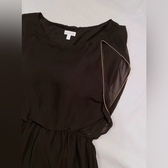 Black Charming Charlie dress with gold embellishment along sleeves - Picture 3 of 6